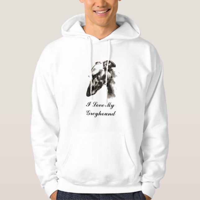 I Love My Greyhound Dog Hoodie (Front)