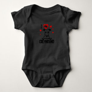 I Love My Greyhound Gifts For Dog Lovers T-Shirt. Baby Bodysuit