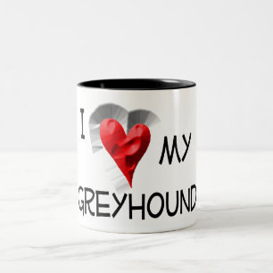 I Love My Greyhound Two-Tone Coffee Mug
