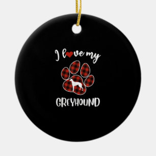 i love my greyhound valentine dog lover ceramic tree decoration