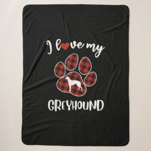 i love my greyhound valentine dog lover sherpa blanket