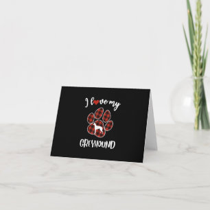 i love my greyhound valentine dog lover thank you card