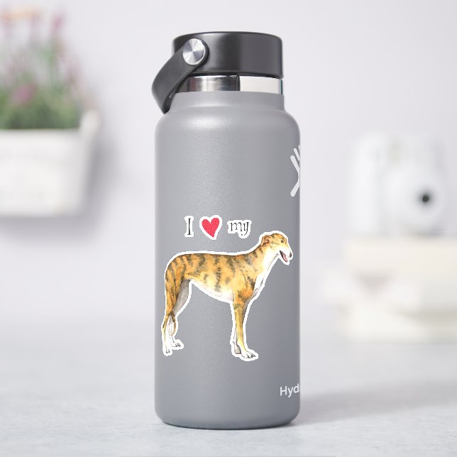 I Love my Greyhound Vinyl Sticker (HydroFlask)