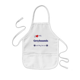 I Love My Greyhounds (Multiple Dogs) Kids Apron
