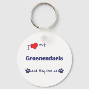 I Love My Groenendaels (Multiple Dogs) Key Ring
