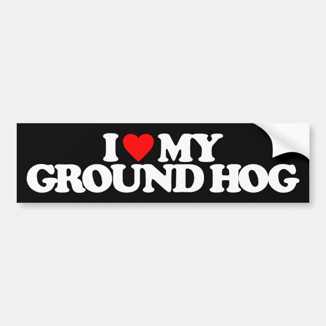 I LOVE MY GROUNDHOG BUMPER STICKER (Front)