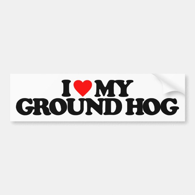 I LOVE MY GROUNDHOG BUMPER STICKER (Front)