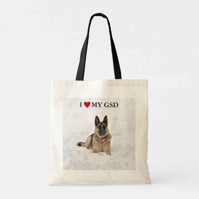 I LOVE MY GSD tote bag (Back)
