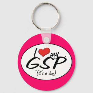 I Love My GSP (It's a Dog) Key Ring