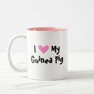 I Love My Guinea Pig / Cavy (smooth hair) Two-Tone Coffee Mug