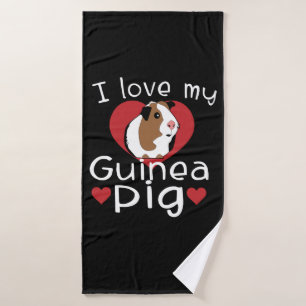 I Love My Guinea Pig Cute Guinea Pig Lovers Bath Towel