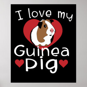 I Love My Guinea Pig Cute Guinea Pig Lovers Poster