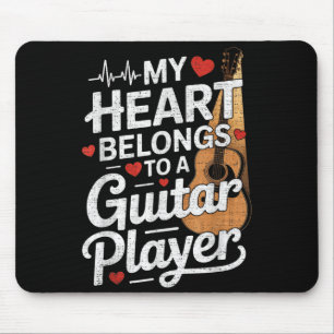 I Love My Guitar Player Husband Wife Funny Mouse Mat