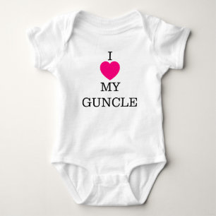 I LOVE MY GUNCLE PINK HEART BABY BODYSUIT