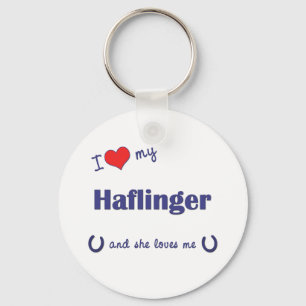I Love My Haflinger (Female Horse) Key Ring