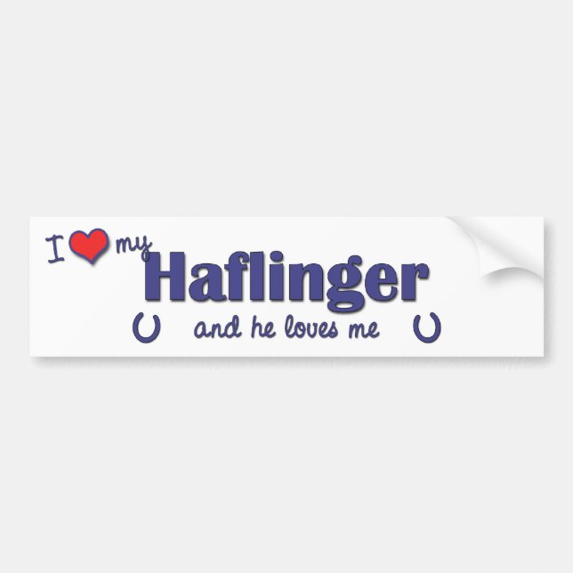 I Love My Haflinger (Male Horse) Bumper Sticker (Front)