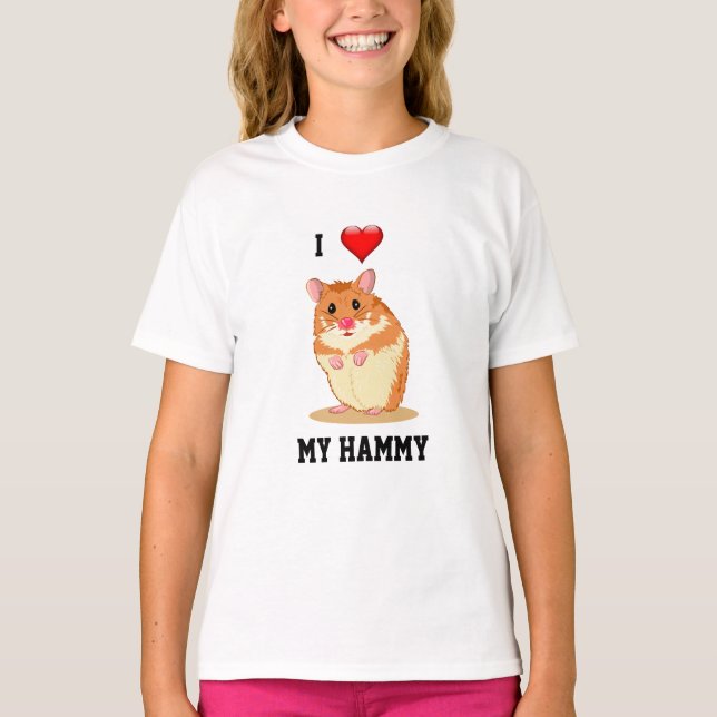 I Love My Hammy Hamster T-shirt (Front)