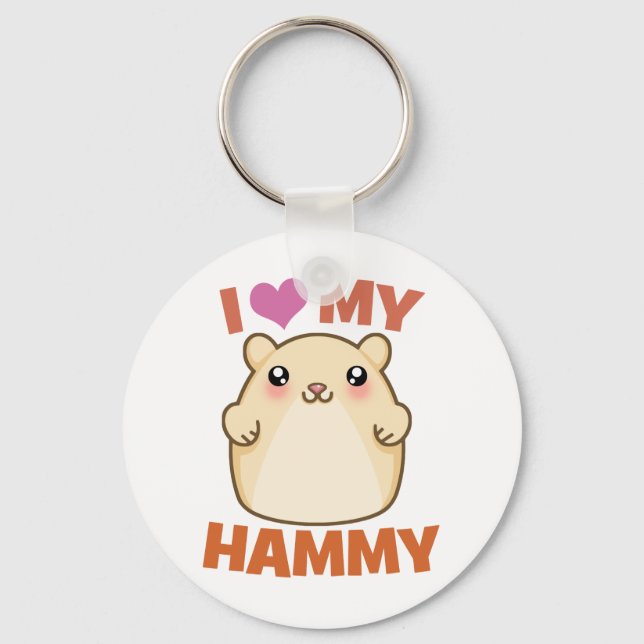 I Love My Hammy Key Ring (Front)