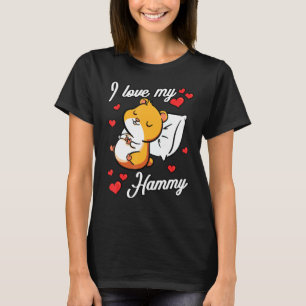 I Love My Hamster Hammy Rodent Cavy Pet Hearts T-Shirt