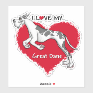 I Love my Harlequin Great Dane