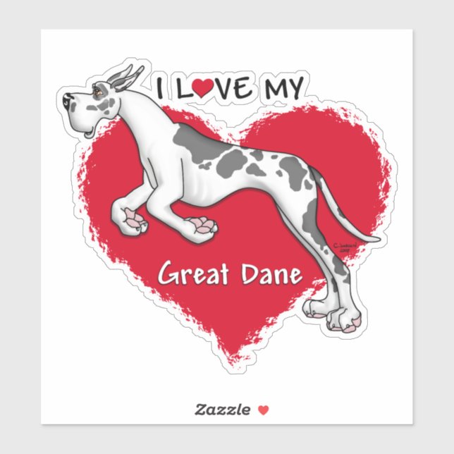 I Love my Harlequin Great Dane (Sheet)