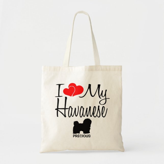 I Love My Havanese Dog Tote Bag (Front)