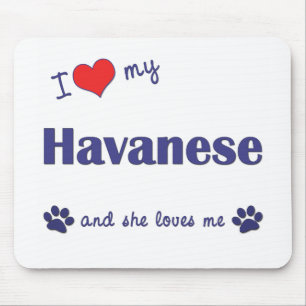 I Love My Havanese (Female Dog) Mouse Mat
