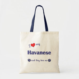 I Love My Havanese (Multiple Dogs) Tote Bag