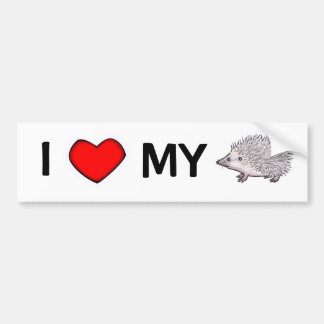 I Love My Hedgehog Bumper Sticker