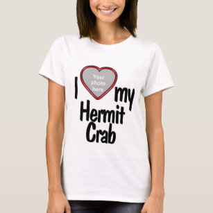 I Love My Hermit Crab - Cute Red Heart Photo Frame T-Shirt