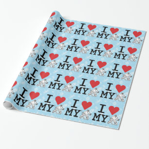I Love My Hockey Goalie Christmas Gift Wrap