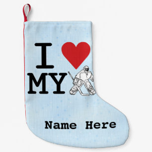 I Love My Hockey Goalie Christmas Stocking