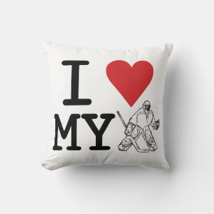 I Love My Hockey Goalie Customisable Pillow