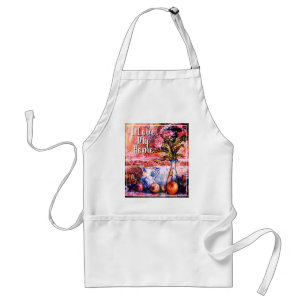 I Love My Home apron with Asters & Fruits
