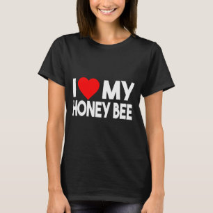 I Love My Honey Bee Shirt, Funny Animal Couple Mat T-Shirt