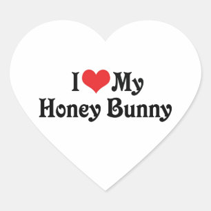 I Love My Honey Bunny Heart Sticker