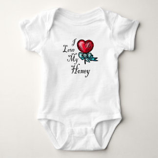 I Love My Honey Heart Lollipop Baby Bodysuit