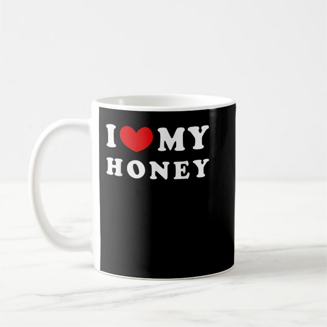 I Love My Honey, I Heart My Honey  Coffee Mug (Left)