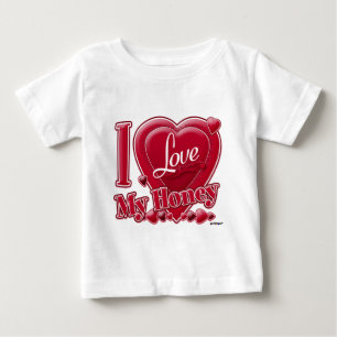 I Love My Honey red - heart Baby T-Shirt