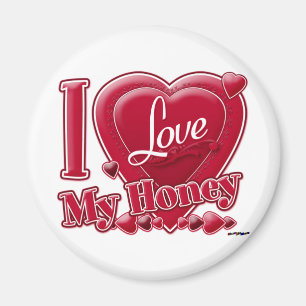 I Love My Honey red - heart Magnet