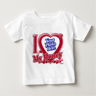 I Love My Honey red heart - photo Baby T-Shirt