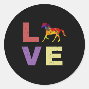 I Love My Horse Horseback Riding Equestrian Gift Classic Round Sticker