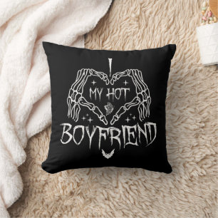 I Love My Hot Boyfriend Halloween Skeleton Funny Cushion