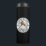 I Love My Hot Girlfriend Emblem Custom Photo Thermal Tumbler<br><div class="desc">Travel Mug With Personalised "I Love my Hot Girlfriend" custom text design that you can use to create your own "I love my girlfriend" keepsake. This style is perfect for a simple, minimal, more understated version of the trend for Valentine's day, an anniversary, birthday, romantic date, or engagement proposal. Colours...</div>