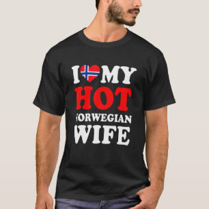I love My Hot Norwegian Wife Funny Husband Gift T-Shirt