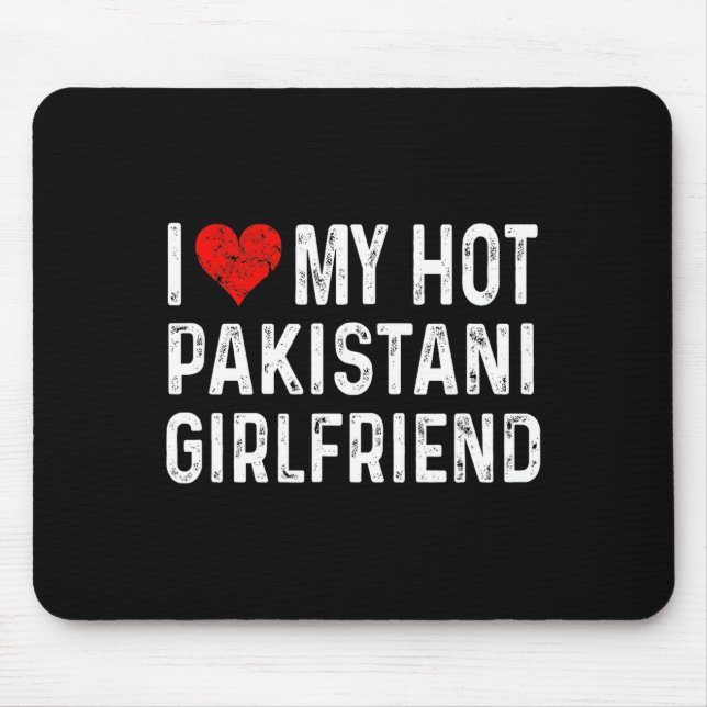 I Love My Hot Pakistani Girlfriend - Heart - Pakis Mouse Mat (Front)