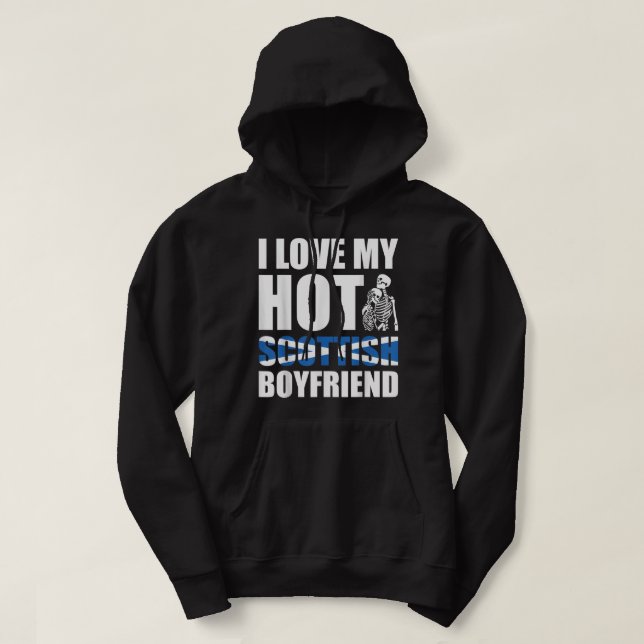 I Love My Hot Scottish Boyfriend Halloween Girlfri Hoodie (Design Front)