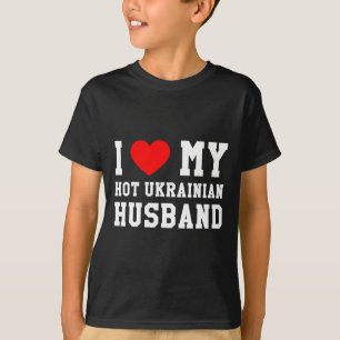 I Love My Hot Ukrainian Husbynd Red Heart T-Shirt