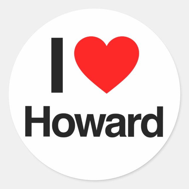 I Love My Howard Classic Round Sticker (Front)