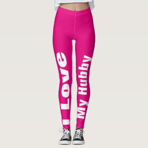 I Love My Hubby Pink White Cute Girly Chic Leggings